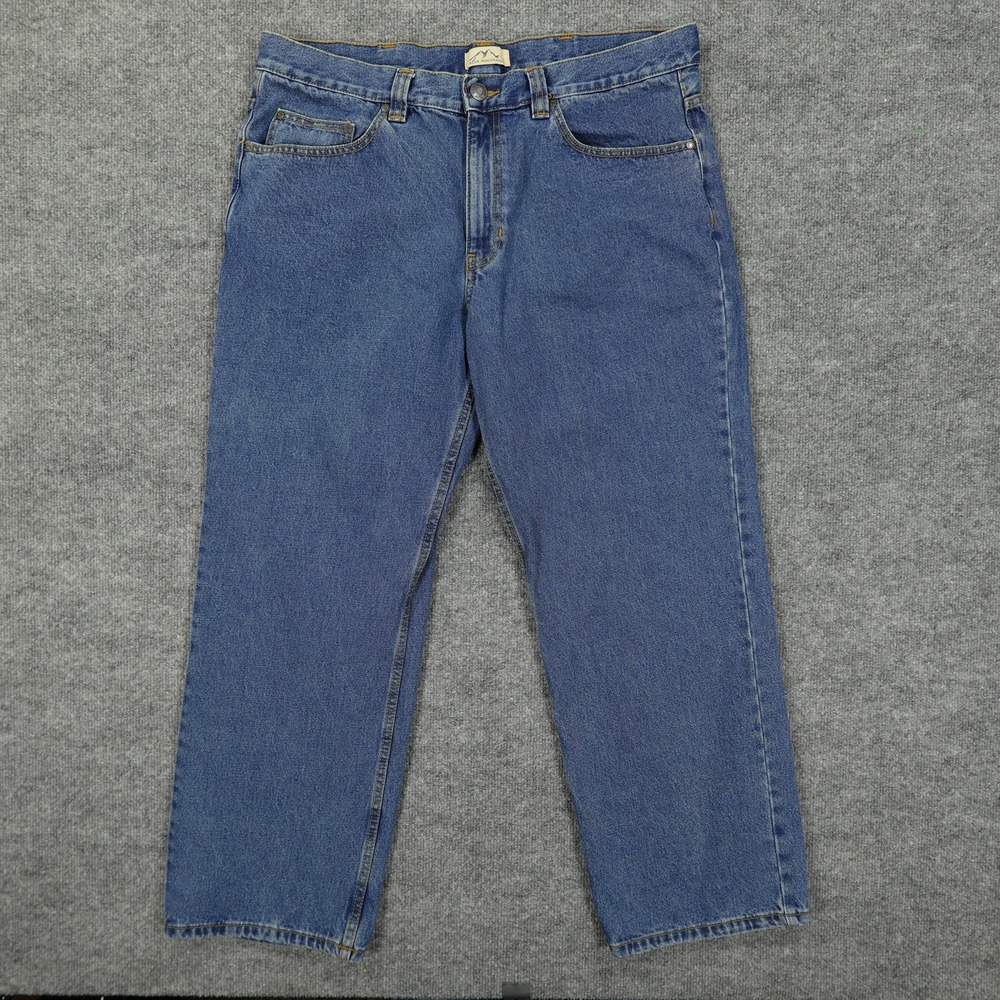 Blue Mountain Jeans Mens 38x30 Blue Straight Leg 100%‎ Cotton Rugged Workwear